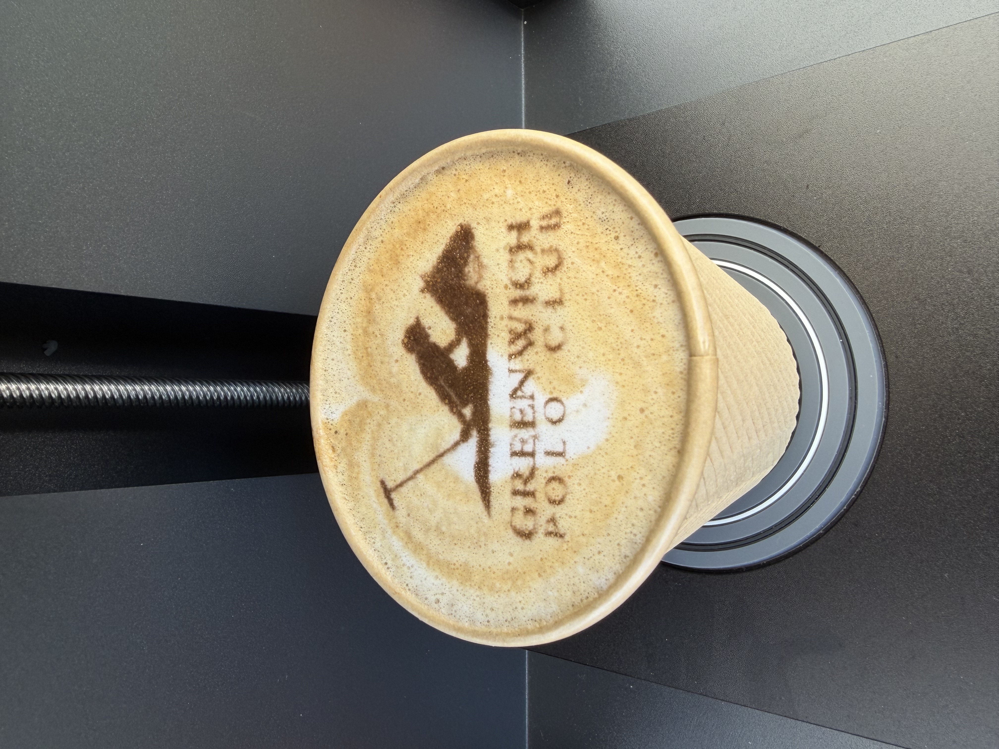 Custom monogram latte art Brewed Moments Coffee Cart New York