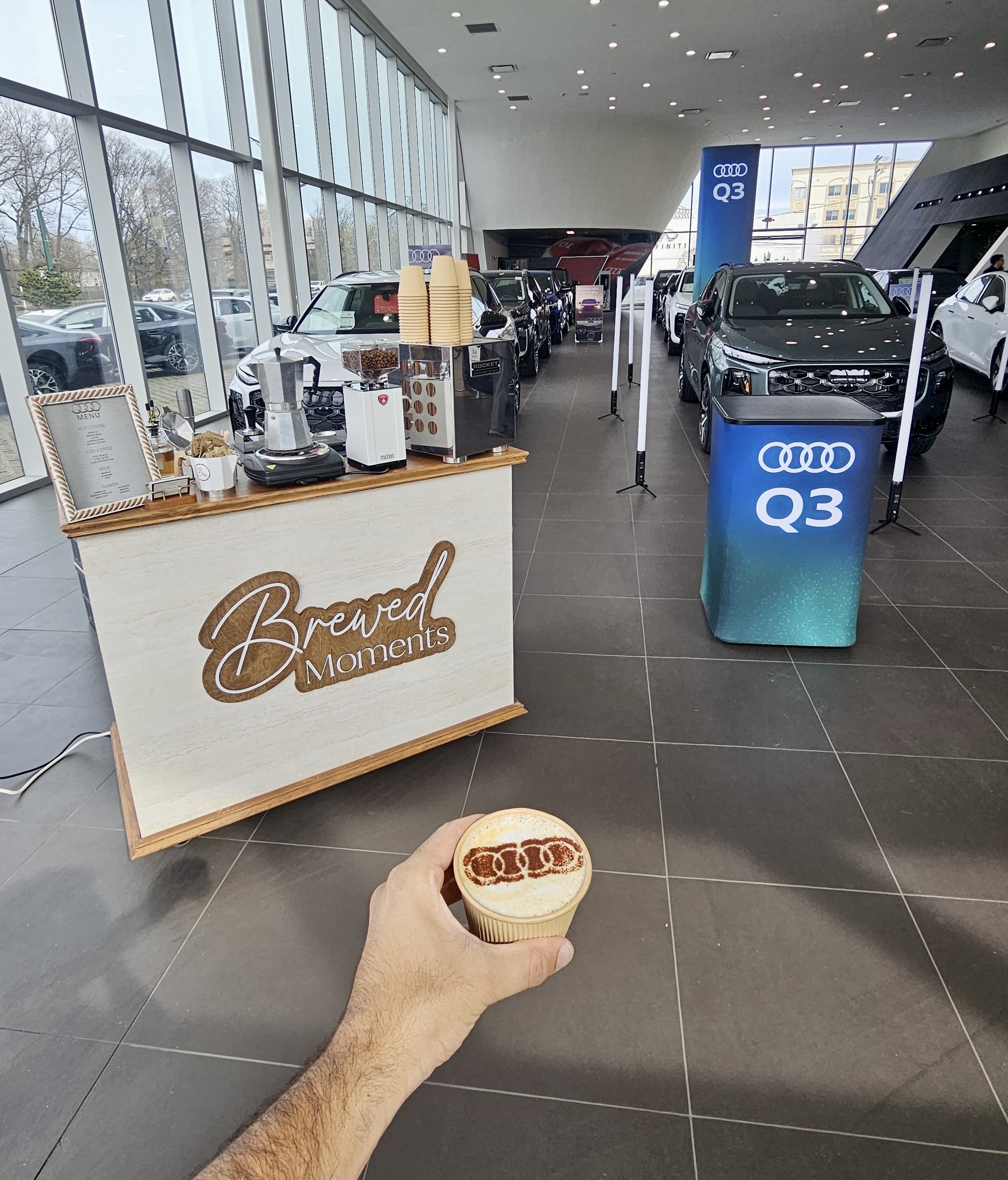 Brewed Moments Coffee Cart mobile espresso bar catering a corporate event in New York